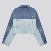 Chaqueta vaquera con bloques de color urbano para mujer
